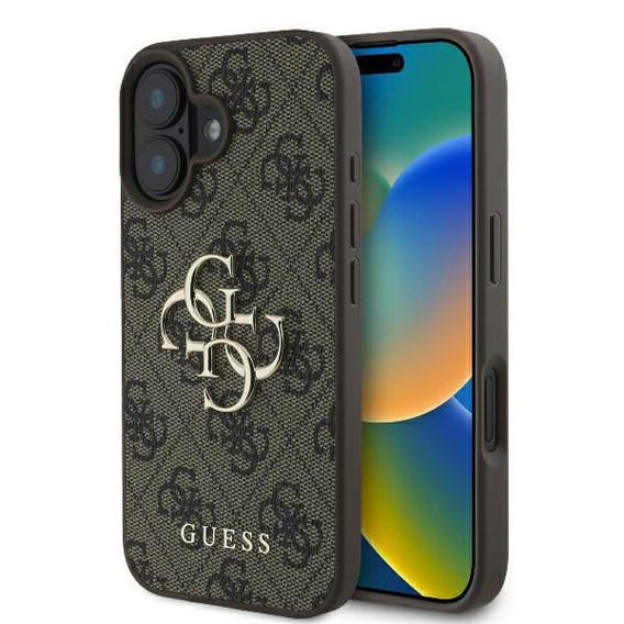 GUESS 4G Nagy fém logós tok iPhone 16-hoz