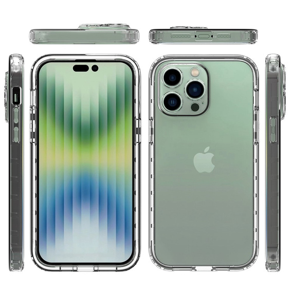 Tok iPhone 14 Pro készülékhez, Shockproof, fóliával, átlátszó