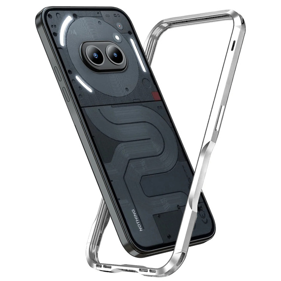 Teletok LUPHIE Nothing Phone 2a / 2a Plus-hoz, Armor Bumper, ezüst