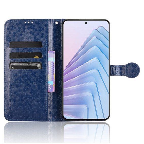 Flap tok Xiaomi Redmi Note 14 4G, Wallet Rhombus, kék