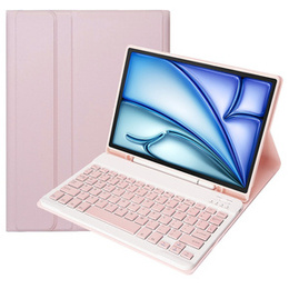 Tok + billentyűzet Apple iPad Air 11" 6 gen. 2024, Leather Pen Slot, rózsaszín rose gold