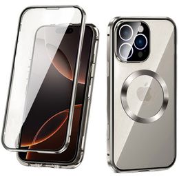 Magnetic Dual Glass MagSafe tok iPhone 16 Pro Max, titánium