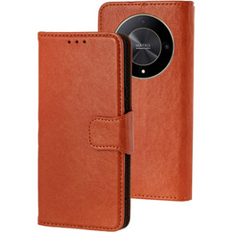 Pattintható tok Honor Magic 6 Lite 5G, Split Leather, narancssárga