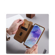 NILLKIN flip tok Samsung Galaxy A56, CamShield Qin Pro, bőr, barna