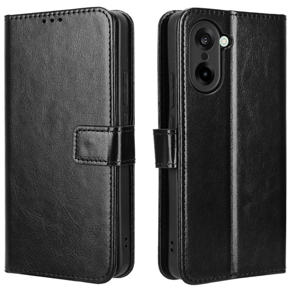 Pattintható tok a OnePlus Nord CE5, Crazy Horse Wallet, fekete
