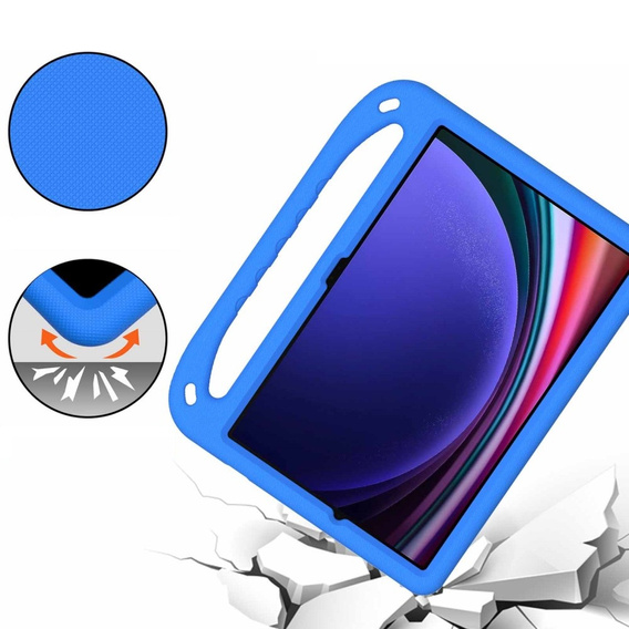 Gyermek tok Samsung Galaxy Tab S9 FE+, Gyermek tok fogantyúval, kék