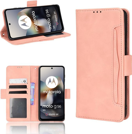 Pattintható tok a Motorola Moto G56 5G, Card Slot, rózsaszín