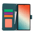 Pattintható tok a Samsung Galaxy S24 Ultra, Wallet Zipper Pocket RFID, vállpánttal, fekete