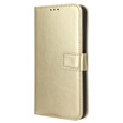 Pattintható tok a Realme Note 50, Crazy Horse Wallet, arany