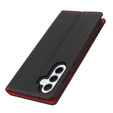 Pattintható tok a Samsung Galaxy S25, Litchi Skin Grain, fekete