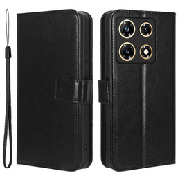 Pattintható tok a Infinix Note 30 Pro 4G, Crazy Horse Wallet, fekete