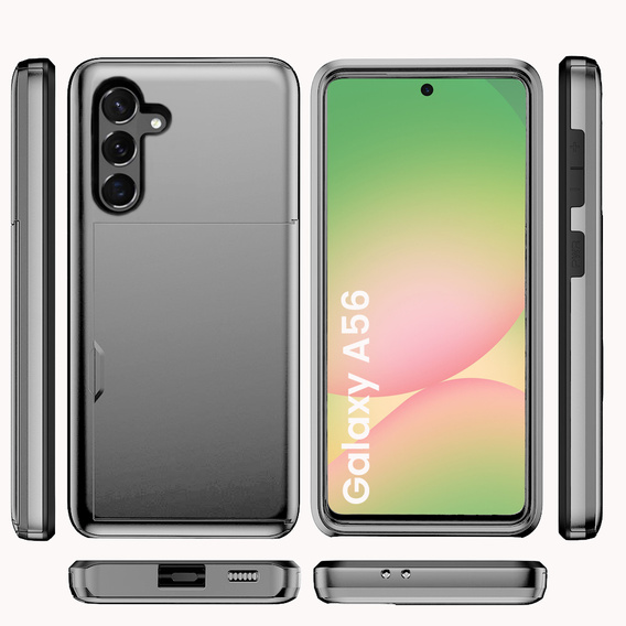 Telefontok a Samsung Galaxy A56 5G, Sliding Card Holder, szürke