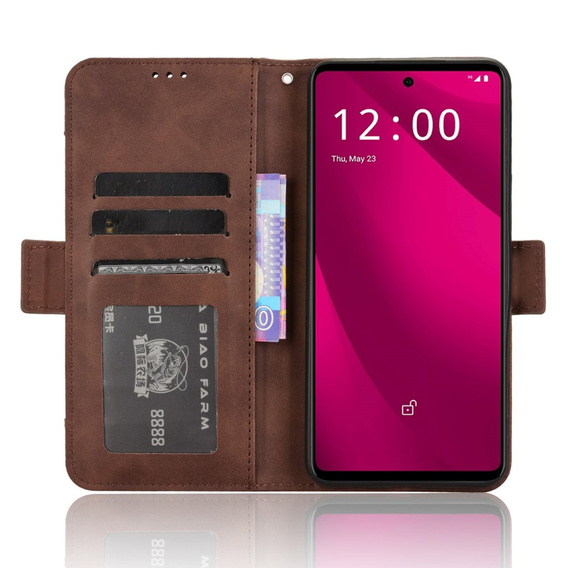 Pattintható tok a T Phone 2 Pro 5G, Card Slot, barna