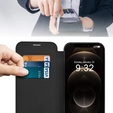 Pattintható tok a iPhone 12 Pro, RFID Wallet MagSafe CamShield, fekete