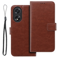 Pattintható tok a Oppo A38 4G / Oppo A18 4G, Crazy Horse Wallet, barna