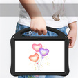 Gyermek tok a T Tablet 2 5G-hez, állvánnyal és fogantyúval, fekete színben
