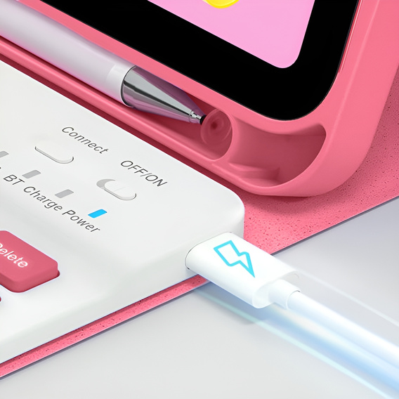 Tok + billentyűzet iPad 10.9 2022 10 Gen, Pen Slot, rózsaszín rose gold