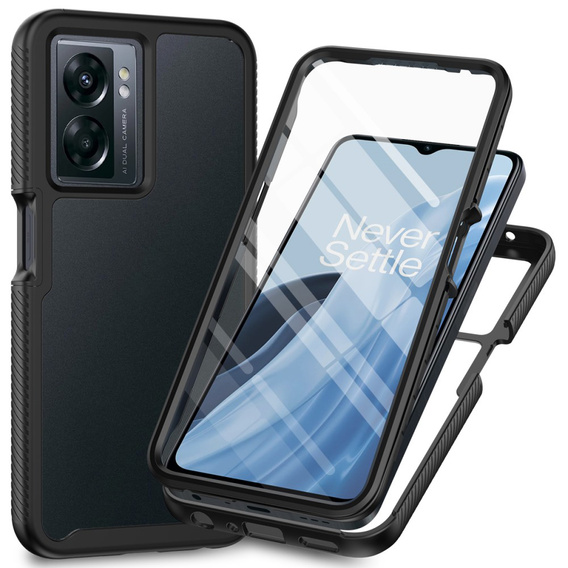 Tok Oppo A57s készülékhez, Shockproof, fóliával, fekete