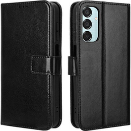 Pattintható tok a Samsung Galaxy M15 5G, Crazy Horse Wallet, fekete