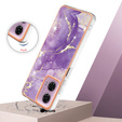 Védő tok Motorola Moto G24 / G24 Power / G04, Marble Slim Case, sötétlila