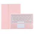 Tok + billentyűzet Samsung Galaxy Tab S9+, Leather Pen Slot TouchPad, rózsaszín rose gold