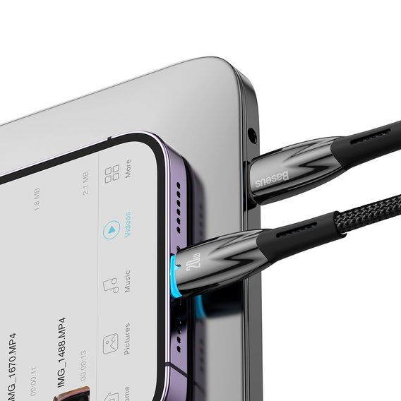 Baseus Glimmer USB-C és Lightning 20W 2m kábel iPhone-hoz