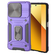 Páncélozott tok Xiaomi Redmi Note 13 5G, CamShield Slide, lila + edzett üveg 9H