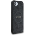 GUESS Telefontok a iPhone 16E, 4G Ring Classic Logo, fekete