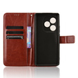Pattintható tok a Realme GT 6 / 6T, Crazy Horse Wallet, barna