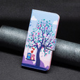 Pattintható tok a Xiaomi Redmi 12C, Wallet, tree & owls, kék