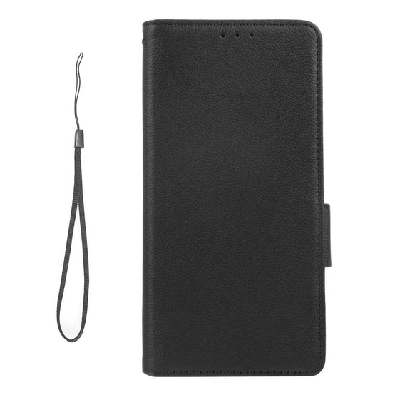 Pattintható tok a Xiaomi Redmi Note 12 5G / POCO X5 5G, Wallet Litchi Magnet, fekete