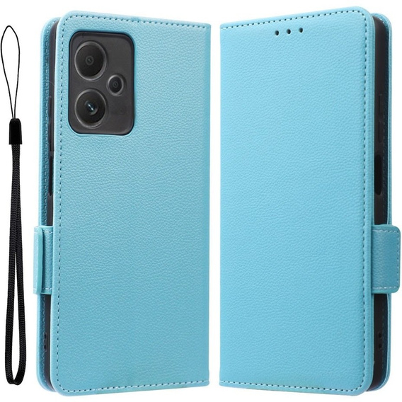 Pattintható tok a Xiaomi Redmi Note 12 5G / POCO X5 5G, Wallet Litchi Magnet, kék