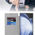 Pattintható tok a Samsung Galaxy S25 Ultra, RFID Wallet MagSafe CamShield, ezüst