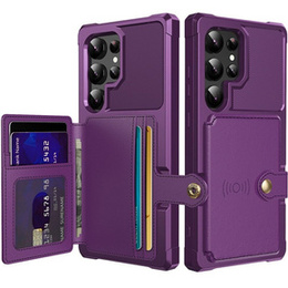 Tok Samsung Galaxy S24 Ultra, Card Holder Kickstand, lila