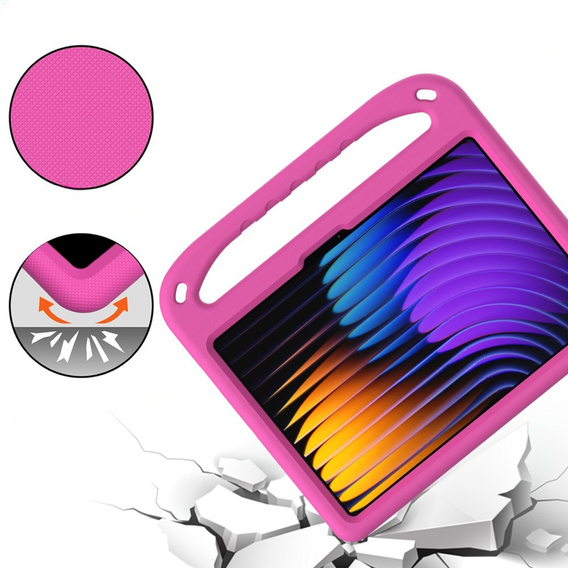 Gyermek tok Xiaomi Pad 7 / 7 Pro, fogantyúval, rózsaszín