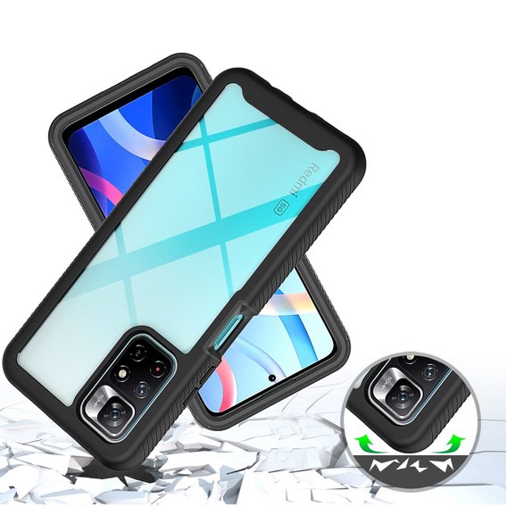 Tok Xiaomi Poco M4 Pro 5G / Redmi Note 11S 5G készülékhez, Shockproof, fóliával, kék