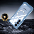 Tok Samsung Galaxy S25 FE-hoz, Shockproof, üveggel, MagSafe-hoz, kék