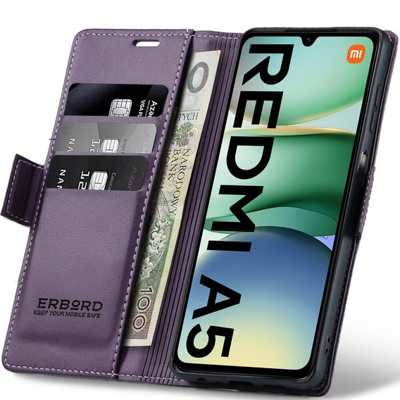 ERBORD Fényes Litchi pénztárca Xiaomi Redmi A5 számára Xiaomi Redmi A5