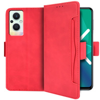 Pattintható tok a Oppo Reno7 Lite 5G, Card Slot, piros