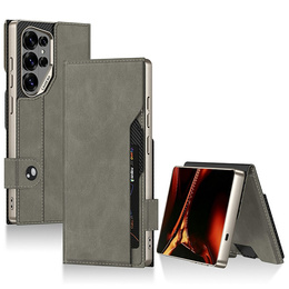 GKK kártyatartó flip tok Samsung Galaxy S26 Ultra készülékhez, szürke