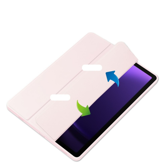 Tok Samsung Galaxy Tab S10 Lite / S10 FE / S9 FE, Smartcase Hybrid, tolltartó résszel, rózsaszín