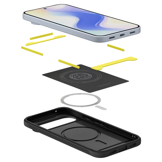 Spigen Rugged Armor MagSafe tok a Google Pixel 10 Pro XL-hez, Fekete