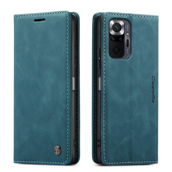 CASEME tok Xiaomi Redmi Note 10 Pro, Leather Wallet Case, kék