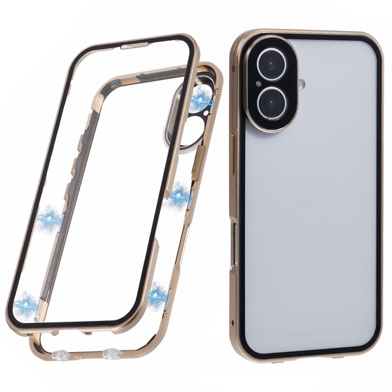 Tok iPhone 16, Magnetic Dual Glass, arany