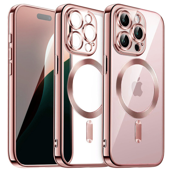 Tok iPhone 16 Pro-hoz, Electro MagSafe, rózsaszín + üveg a képernyőhöz