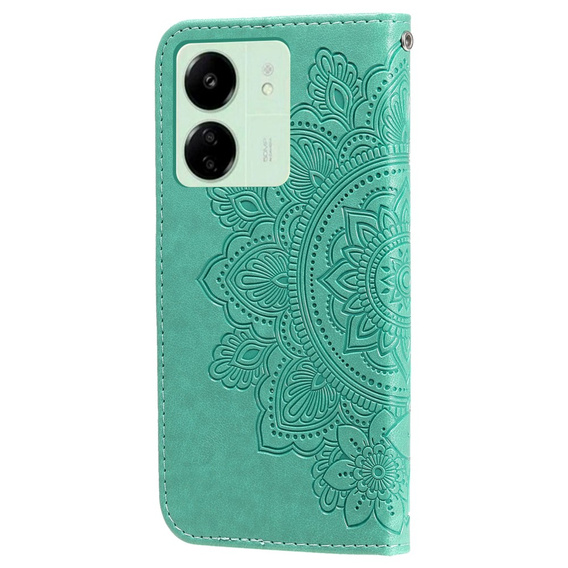 Pattintható tok a Xiaomi Redmi 13C / Poco C65, Mandala Flower, zöld