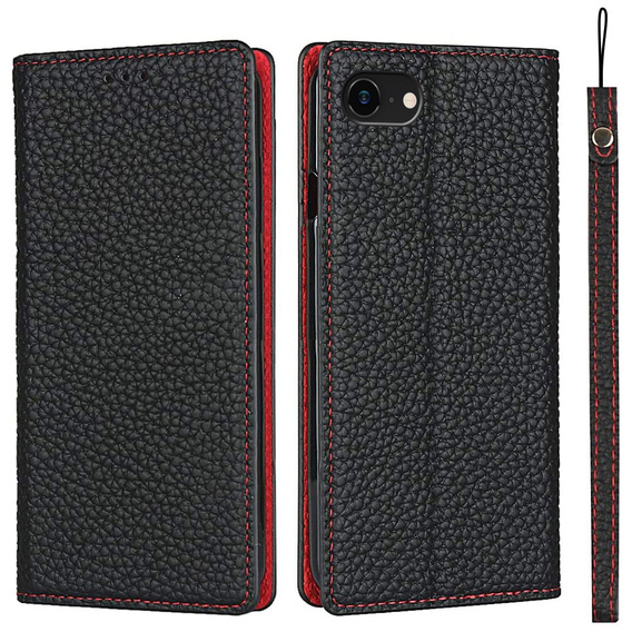 Bőr tok a iPhone 7/8/SE 2020/SE 2022, ERBORD Grain Leather, fekete