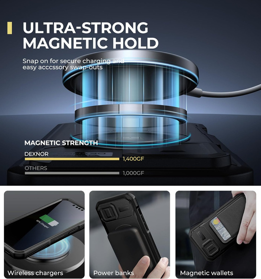 Dexnor CamProtect MagSafe páncélozott tok iPhone 13 / 14 készülékhez
