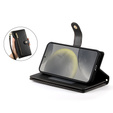 Pattintható tok a Samsung Galaxy S25, Wallet Zipper Pocket, fekete