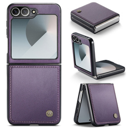 Tojás Samsung Galaxy Z Flip7 FE / Z Flip6, CASEME Litchi Leather, lila